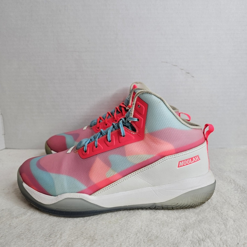 Moolah Phantom 1 Basketball Shoes, 213001005, White/Pink/Blue, Women's Size 10
